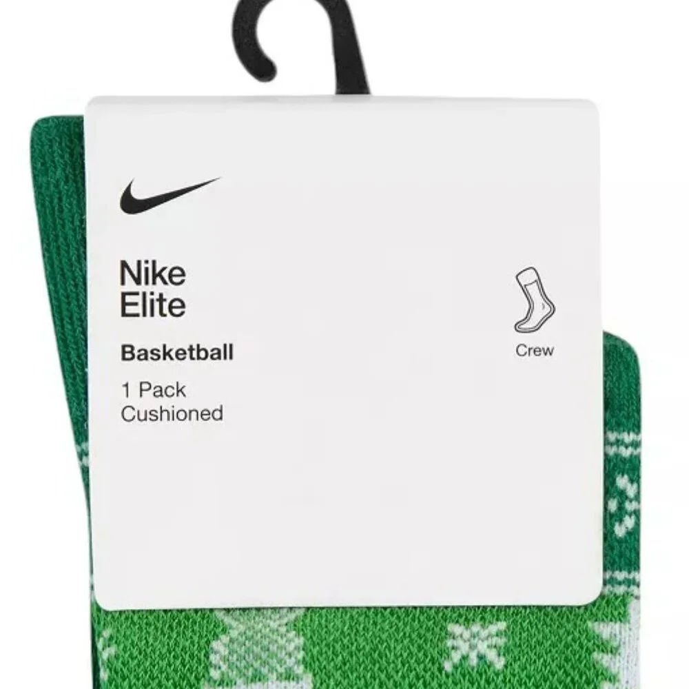 Nike Youth Elite Crew Socks Basketball Christmas/Holiday Green 5Y - 7Y NEW